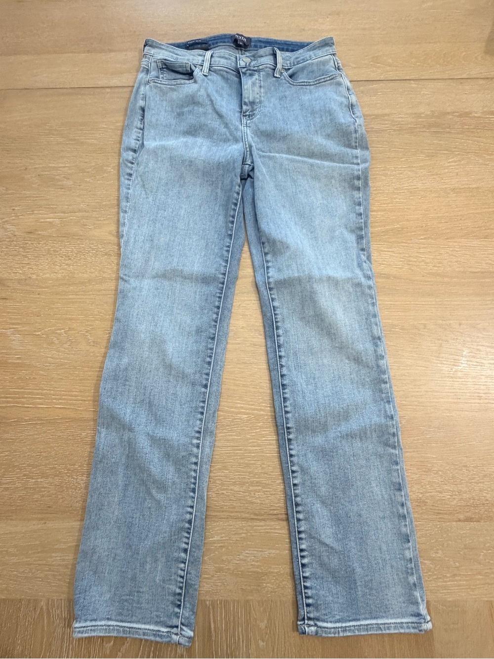 NYDJ Classic Slimming Straight Leg Jeans in Light Blue - Picture 2 of 5